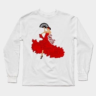 Sevillana Flamenco Dancer Long Sleeve T-Shirt